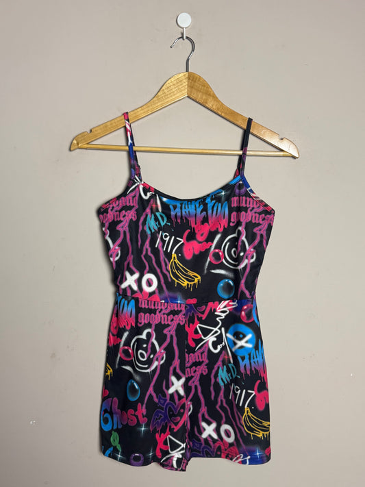 Graffiti Print Romper