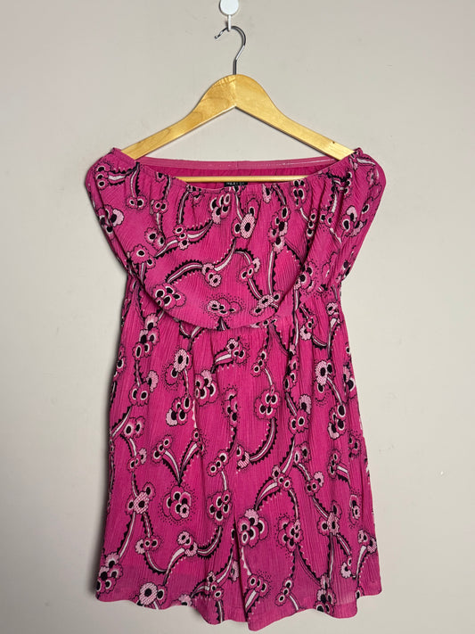 Pink Floral Off-Shoulder Romper