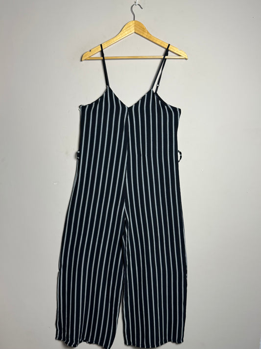 Black and White Striped Jumpsuit