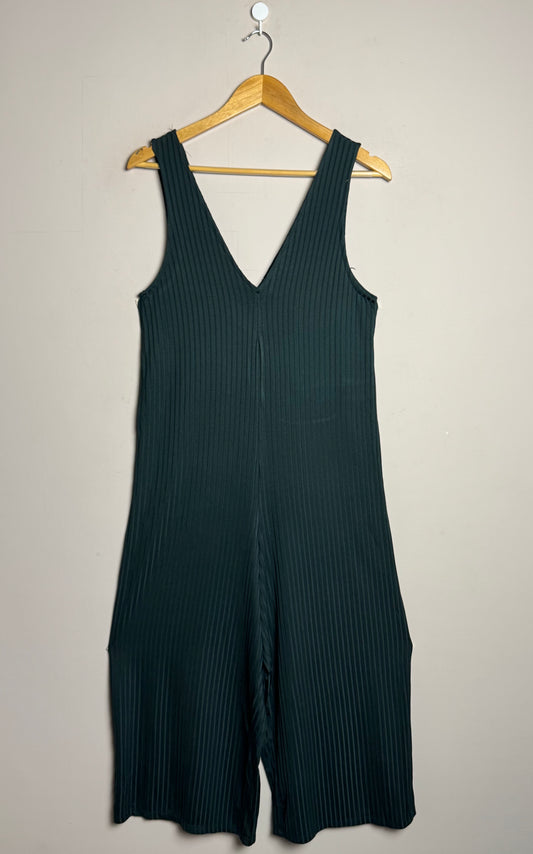 Dark Green Ribbed Jumpsuit