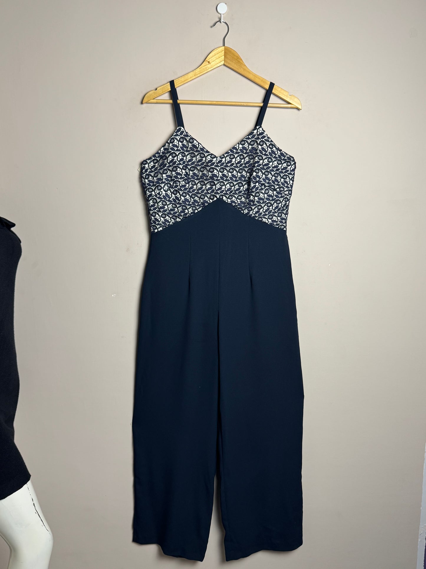 Navy Lace Bodice Jumpsuit