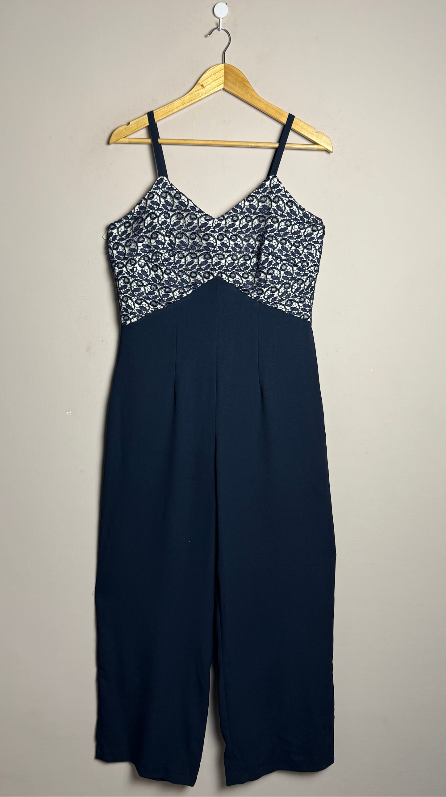 Navy Lace Bodice Jumpsuit