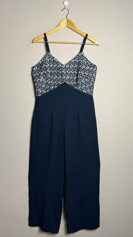 Navy Lace Bodice Jumpsuit