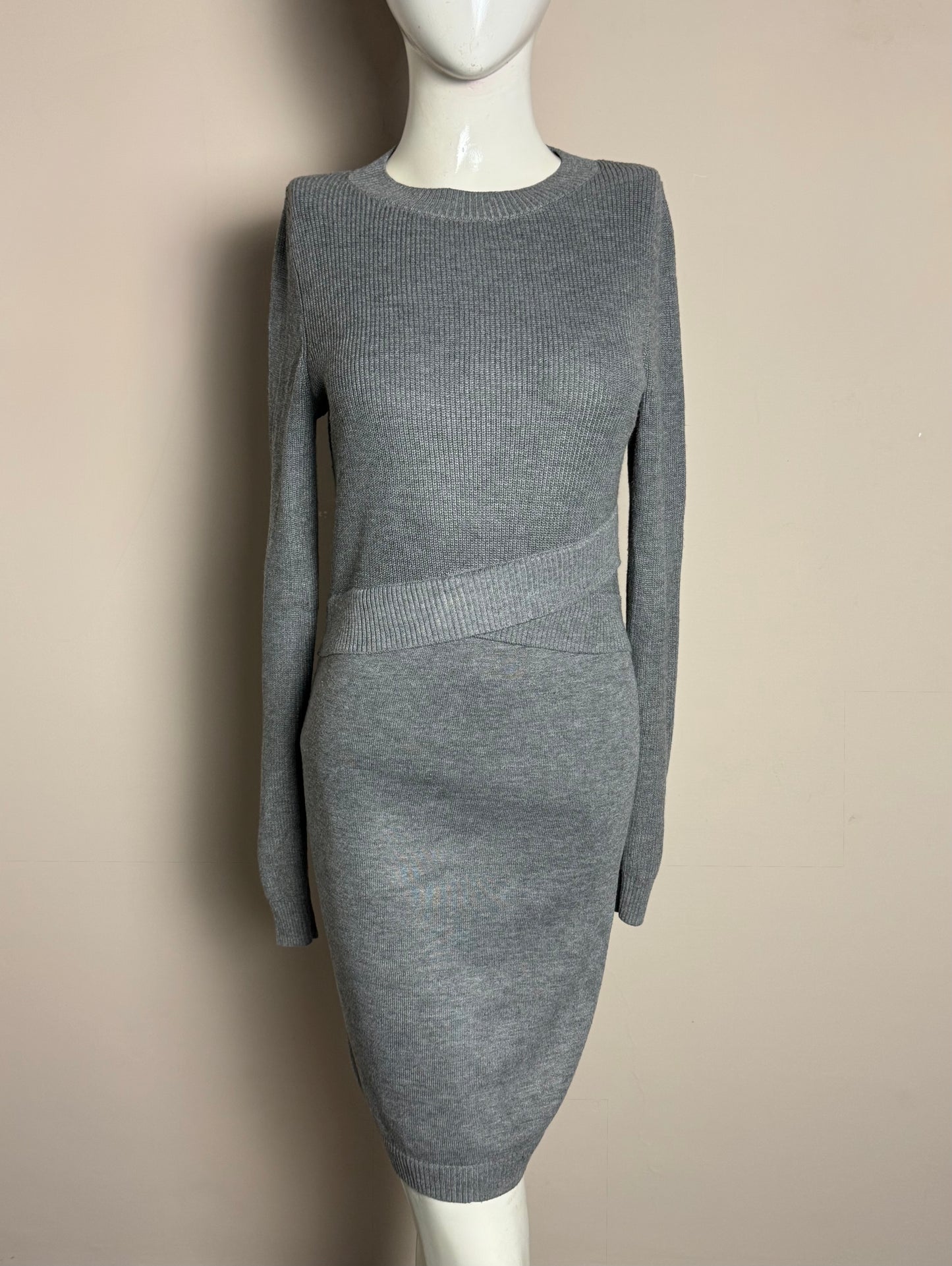 Grey Knit Bodycon Dress