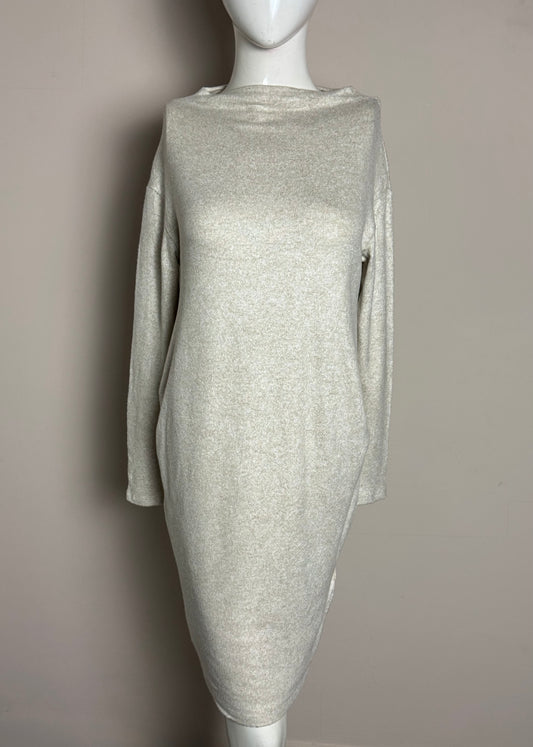 Cream Soft Knit Midi Dress