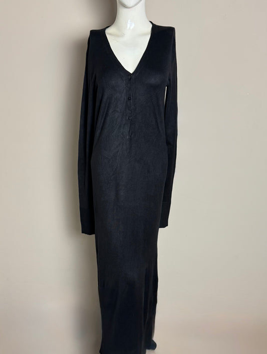 Black Long V-Neck Maxi Dress