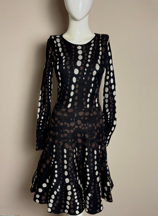 Dotted Fit & Flare Dress – Extra Small