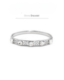 Five Stone Silver Bangle