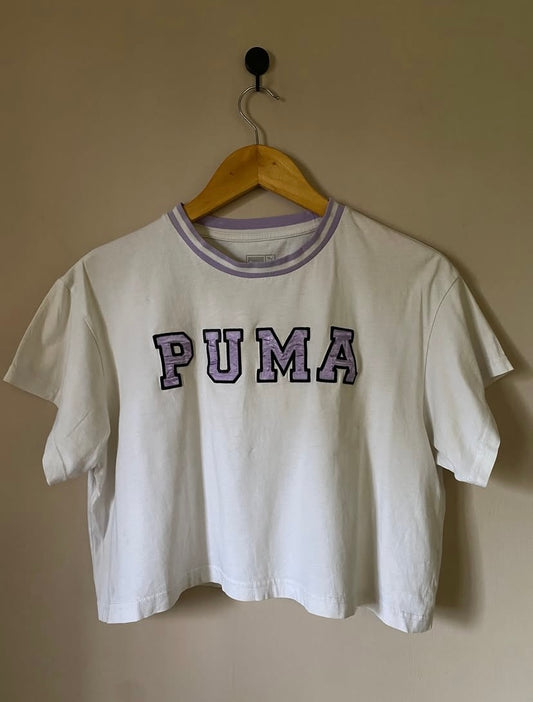 Puma White Purple Graphic Tee
