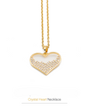 Crystal Drop Golden Heart Necklace