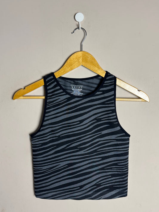 Zebra Print Sleeveless Crop Top