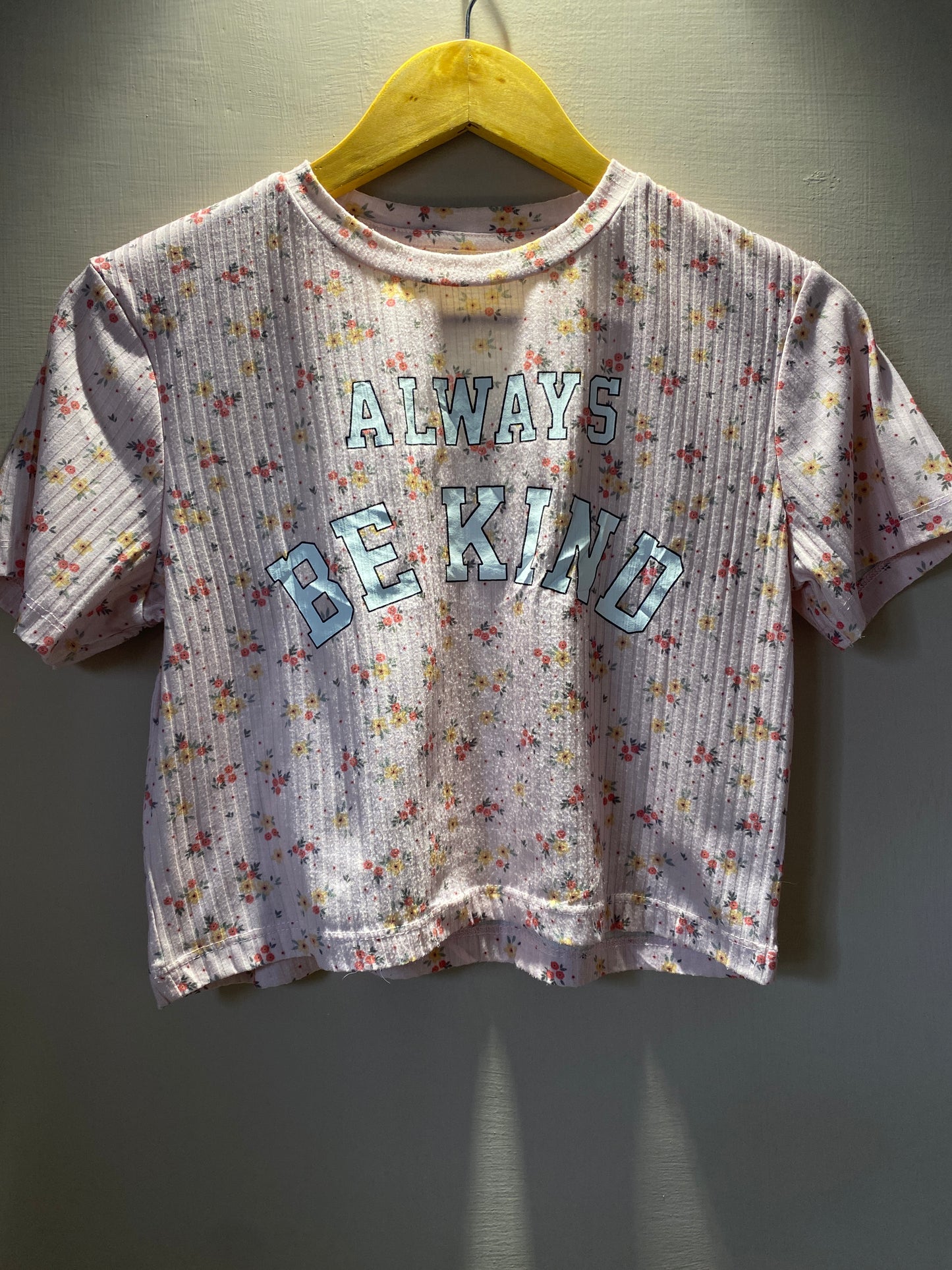 Small Pink Floral "Always Be Kind" T-Shirt