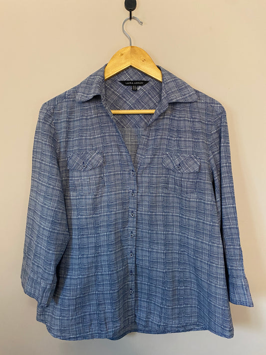 crosshatch-print-three-quarter-sleeve-shirt