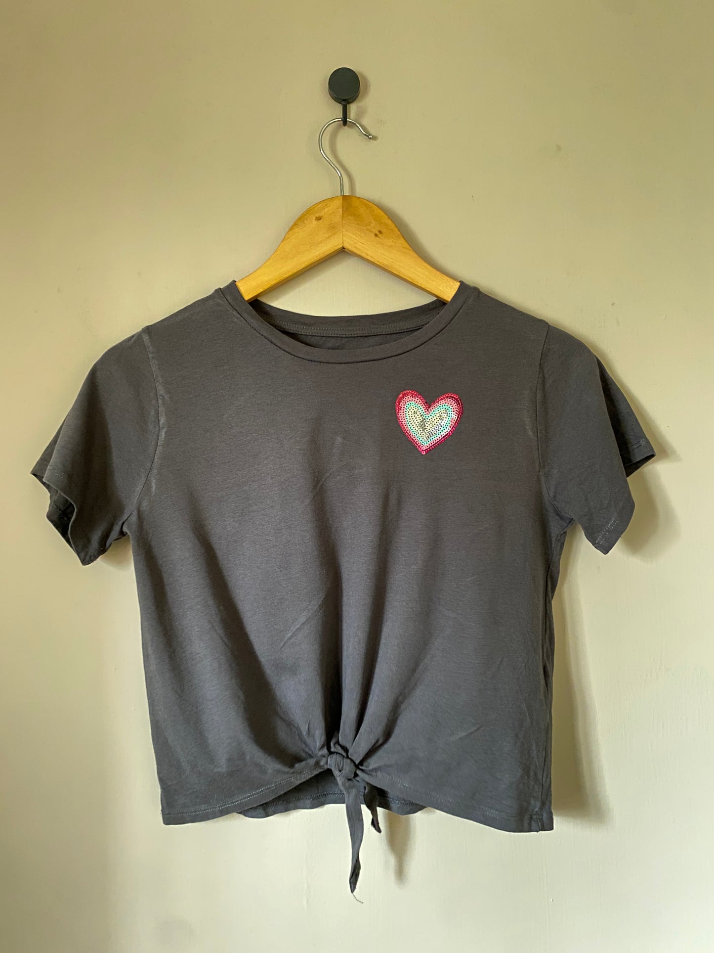 Grey Heart Knot Tee