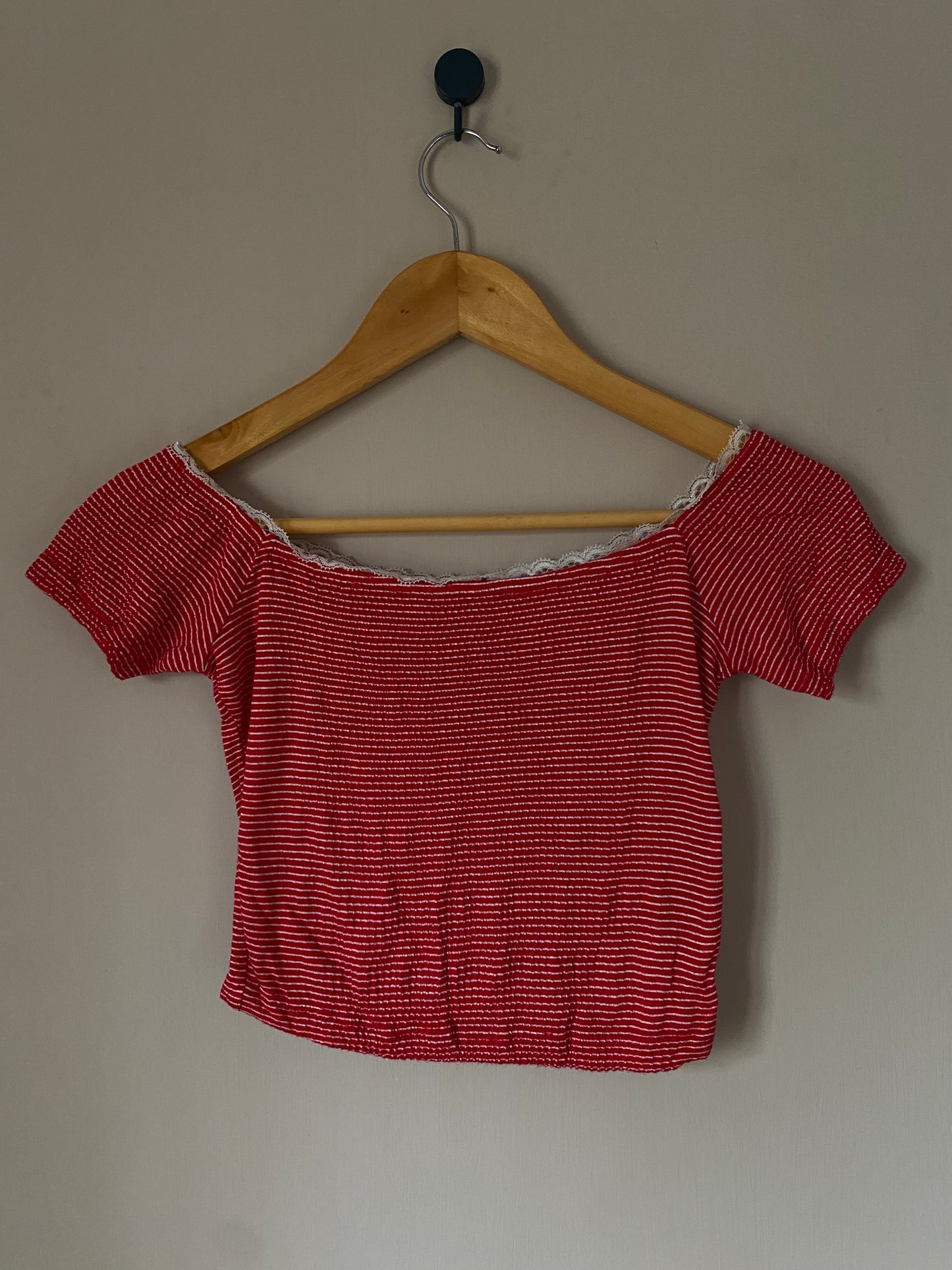 red-and-white-striped-smocked-off-shoulder-crop-top