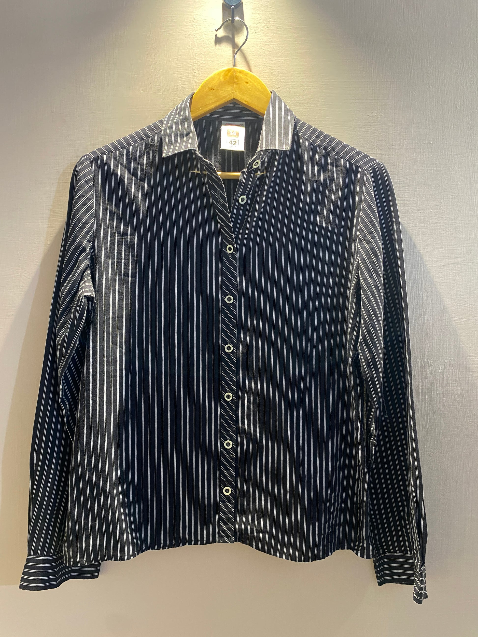 blue-stripe-bell-sleeve-blouse-with-lace