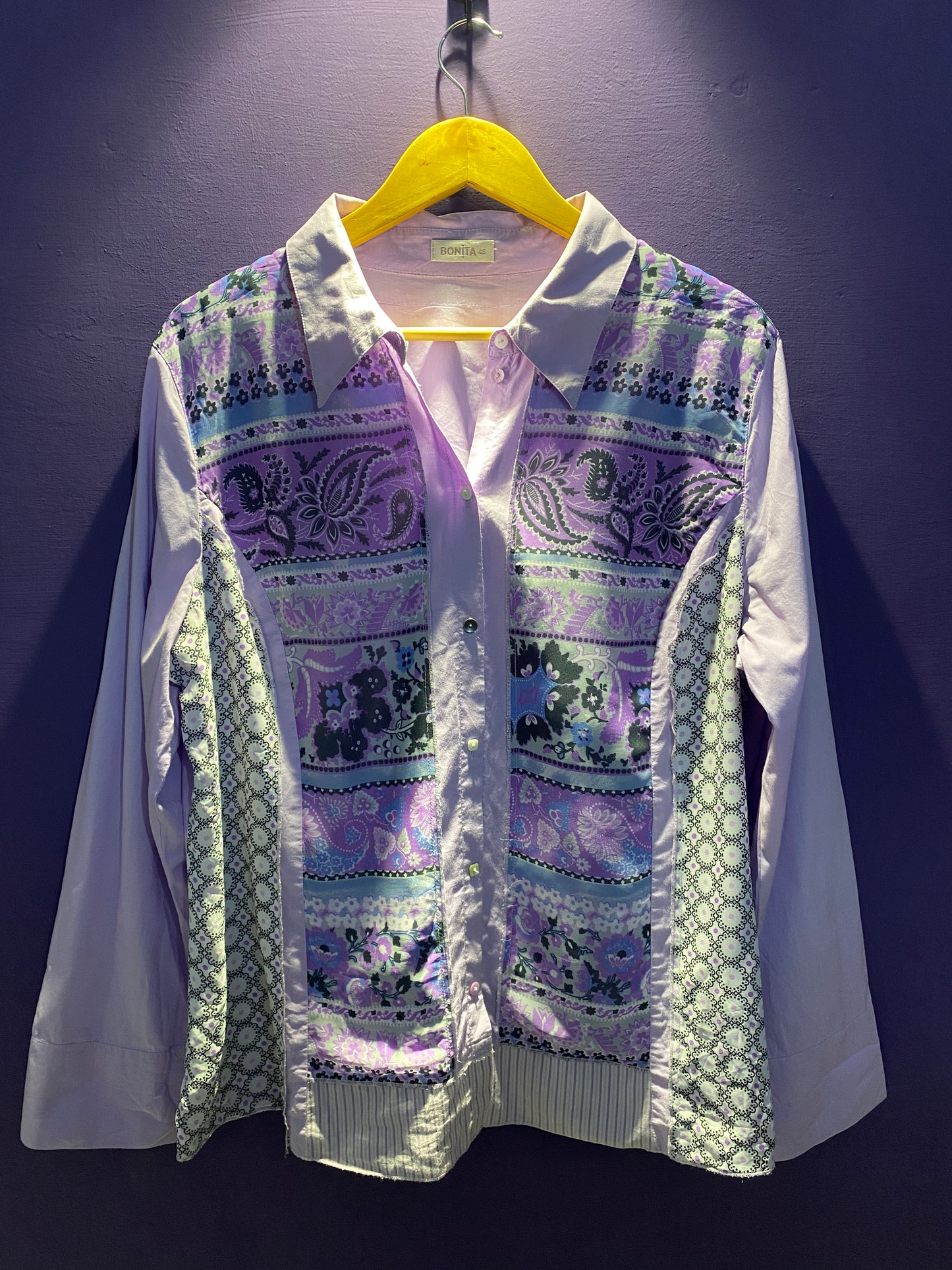 lilac-mixed-print-button-up-shirt