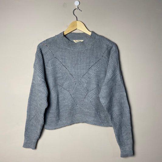 Grey Patterned Woolen Sweater