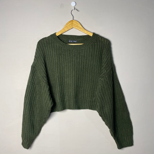 Dark Green Knit Woolen Sweater