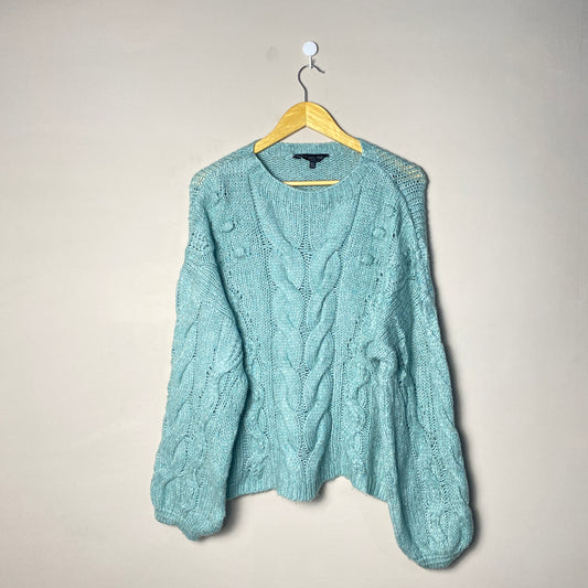 Mint Cable Knit Woolen Sweater