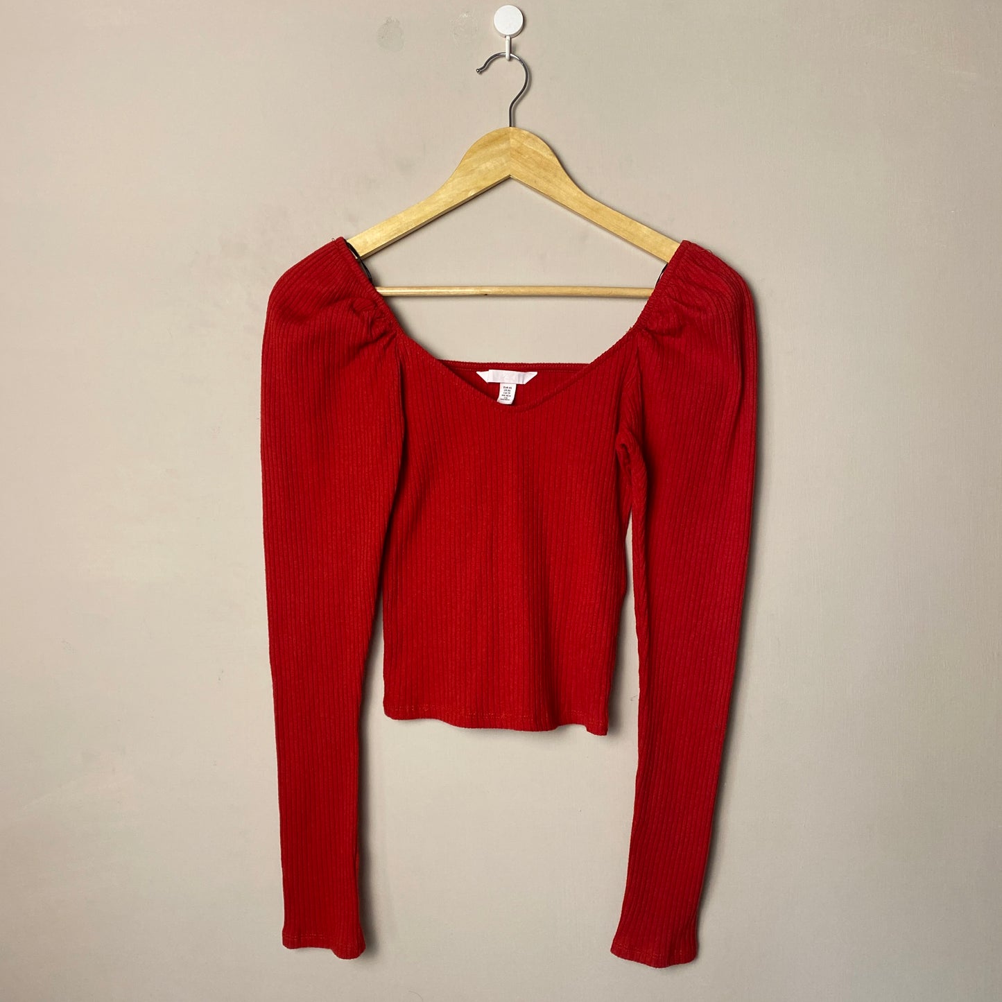 red-ruched-sleeve-top-124