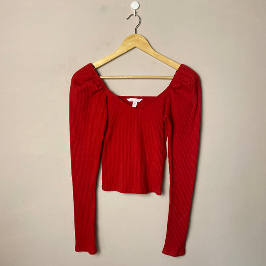 red-ruched-sleeve-top-124