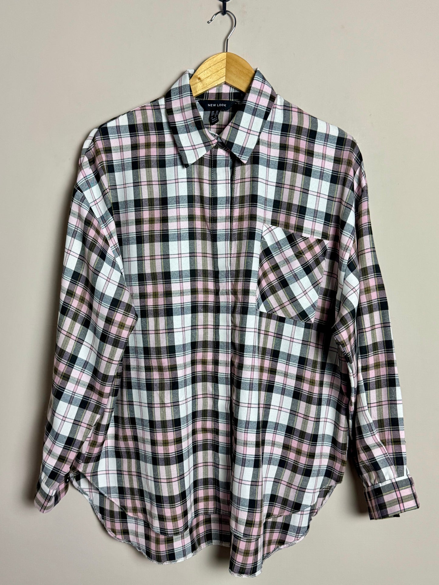 Pink and Black Plaid Shirt