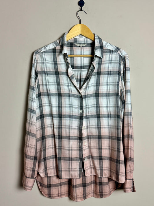 Pink and Gray Plaid Shirt