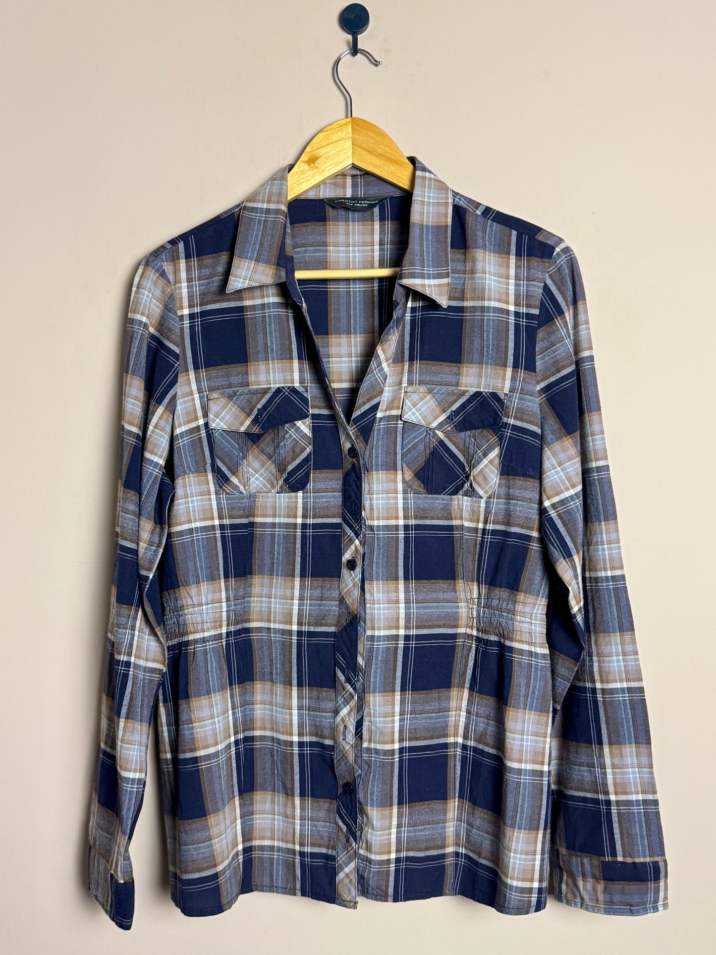 Navy and Brown Plaid Shirt