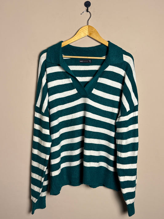 marks-spencer-green-white-striped-vneck-sweater-57