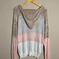 Pastel Striped Hooded Sweatshirt