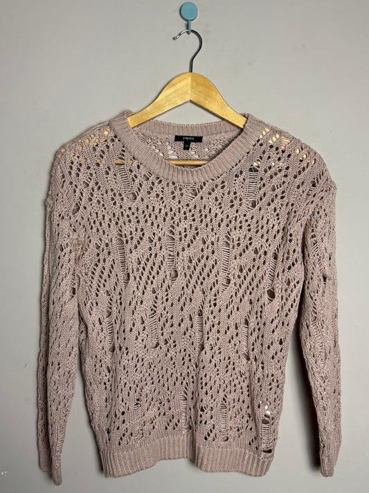 Beige Open Knit Sweater