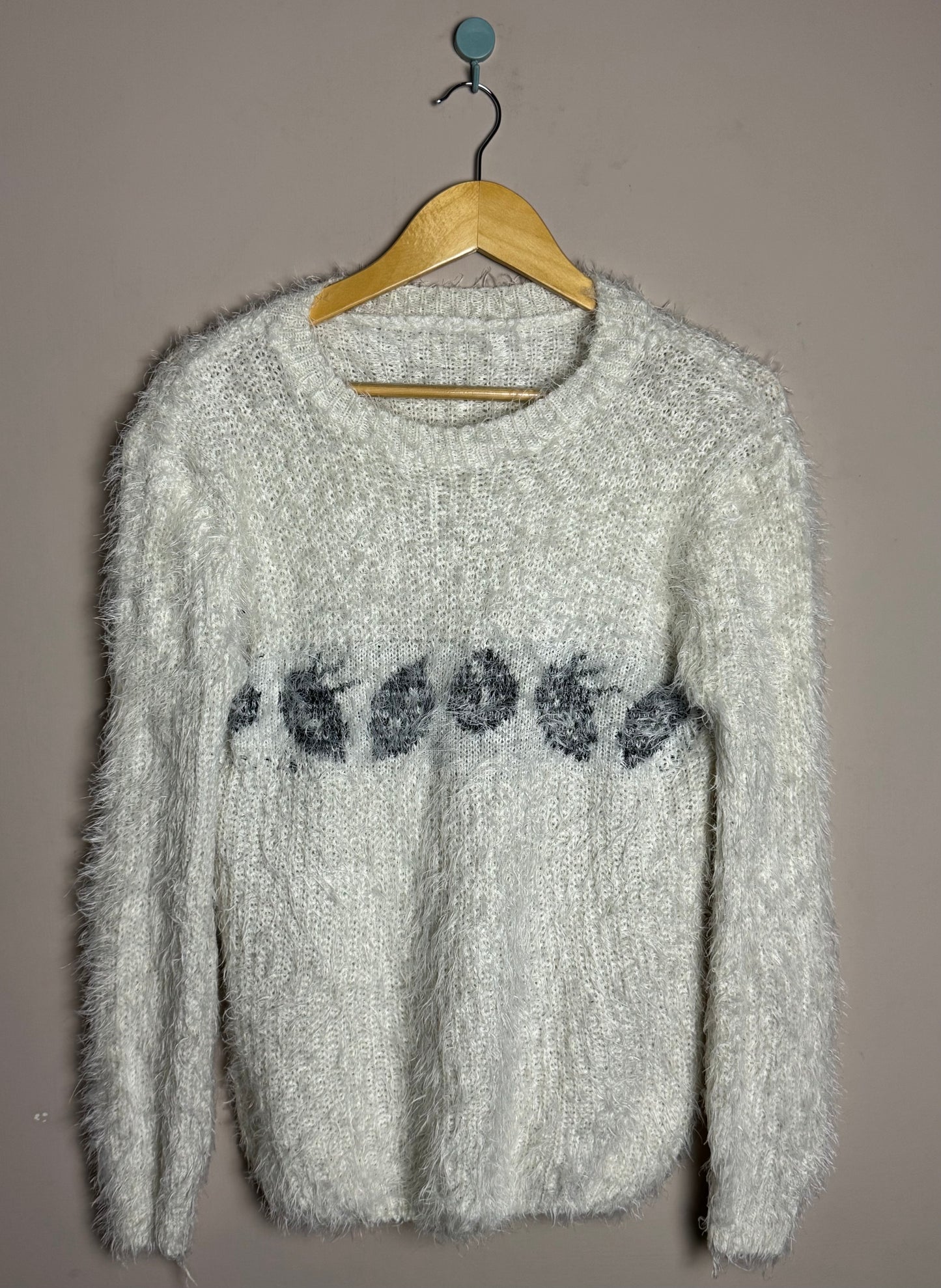 White Fuzzy Moonphase Sweater