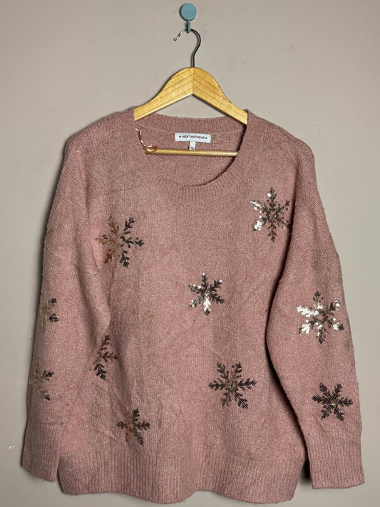 Pink Snowflake Sweater