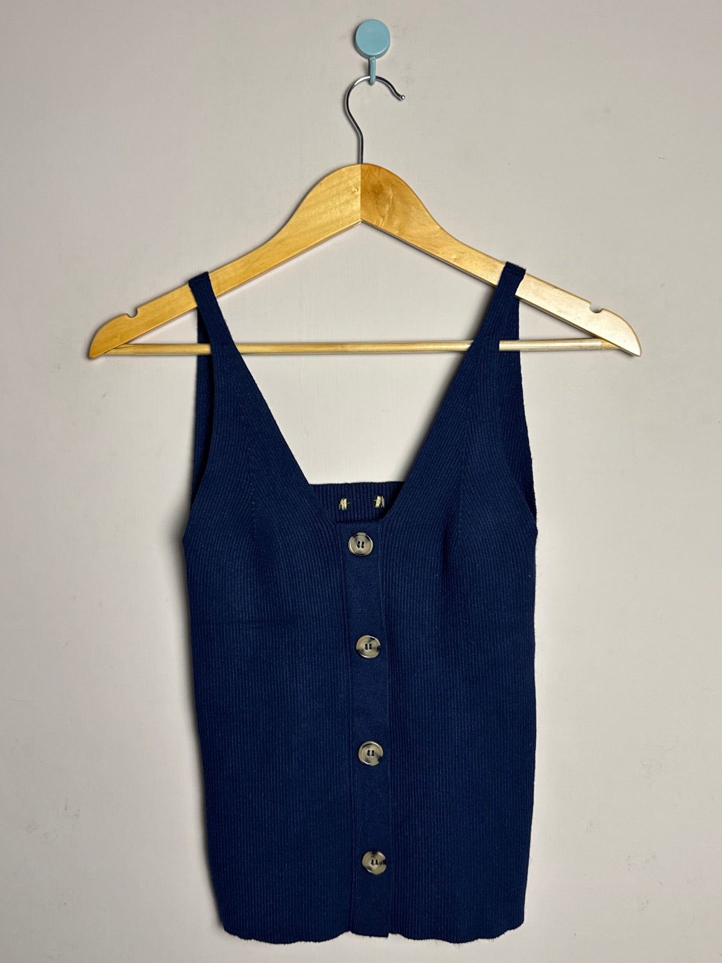 Navy Button Down Sweater Tank