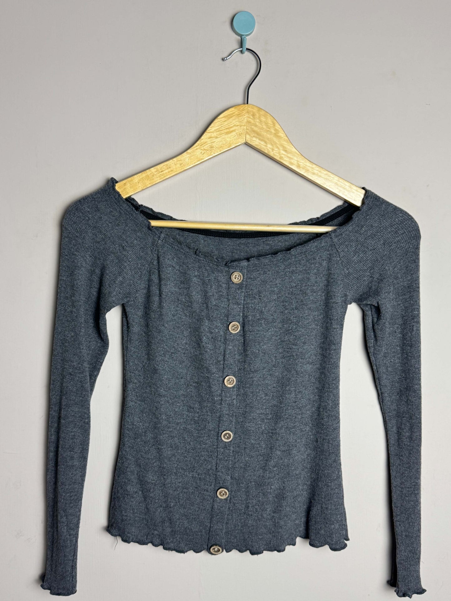 Gray Button Down Sweater