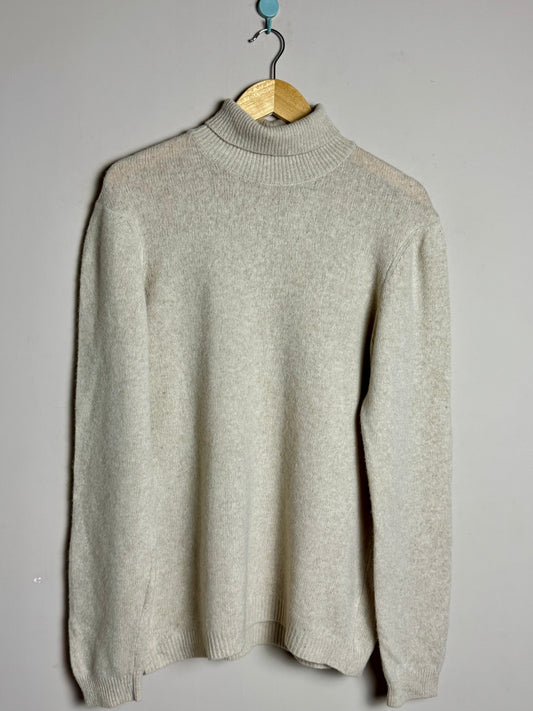 Cream High Neck Sweater Large