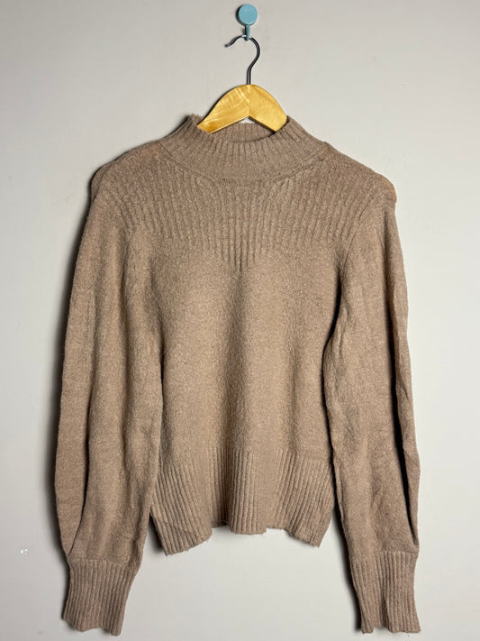 Beige High Neck Sweater