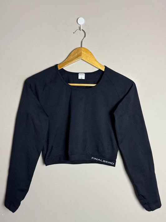 Final Bend Black Long Sleeve Crop Top