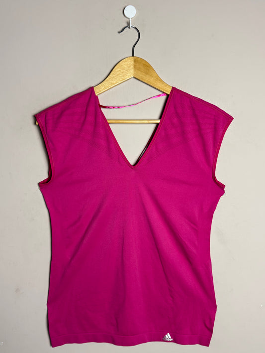 Adidas Pink V-Neck Active Top