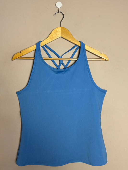 Blue Strappy Back Active Tank