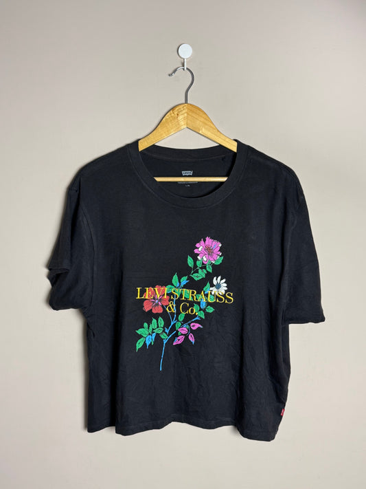 Black Levi Strauss Floral Tee