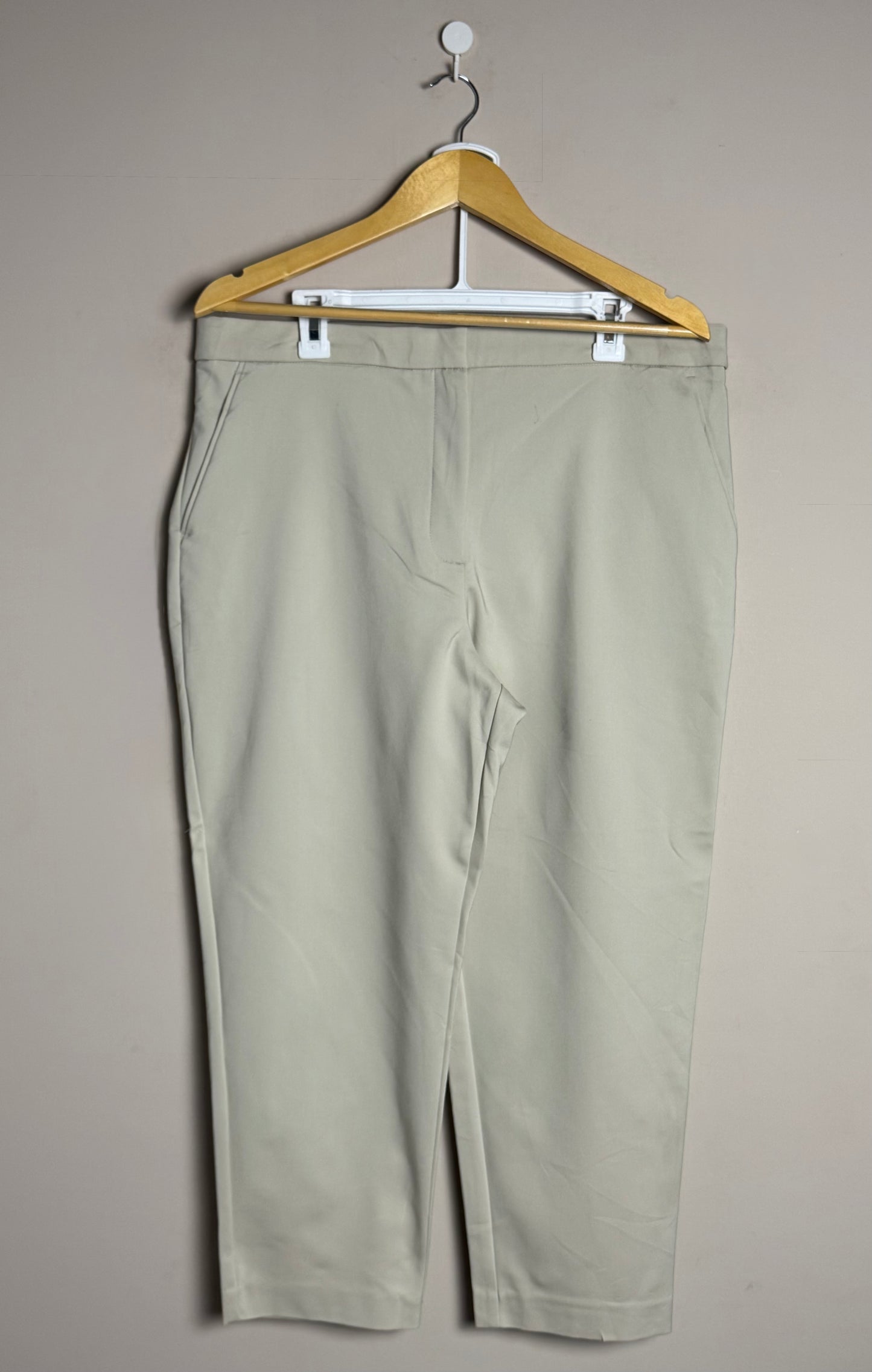 Large Beige Straight Fit Trousers