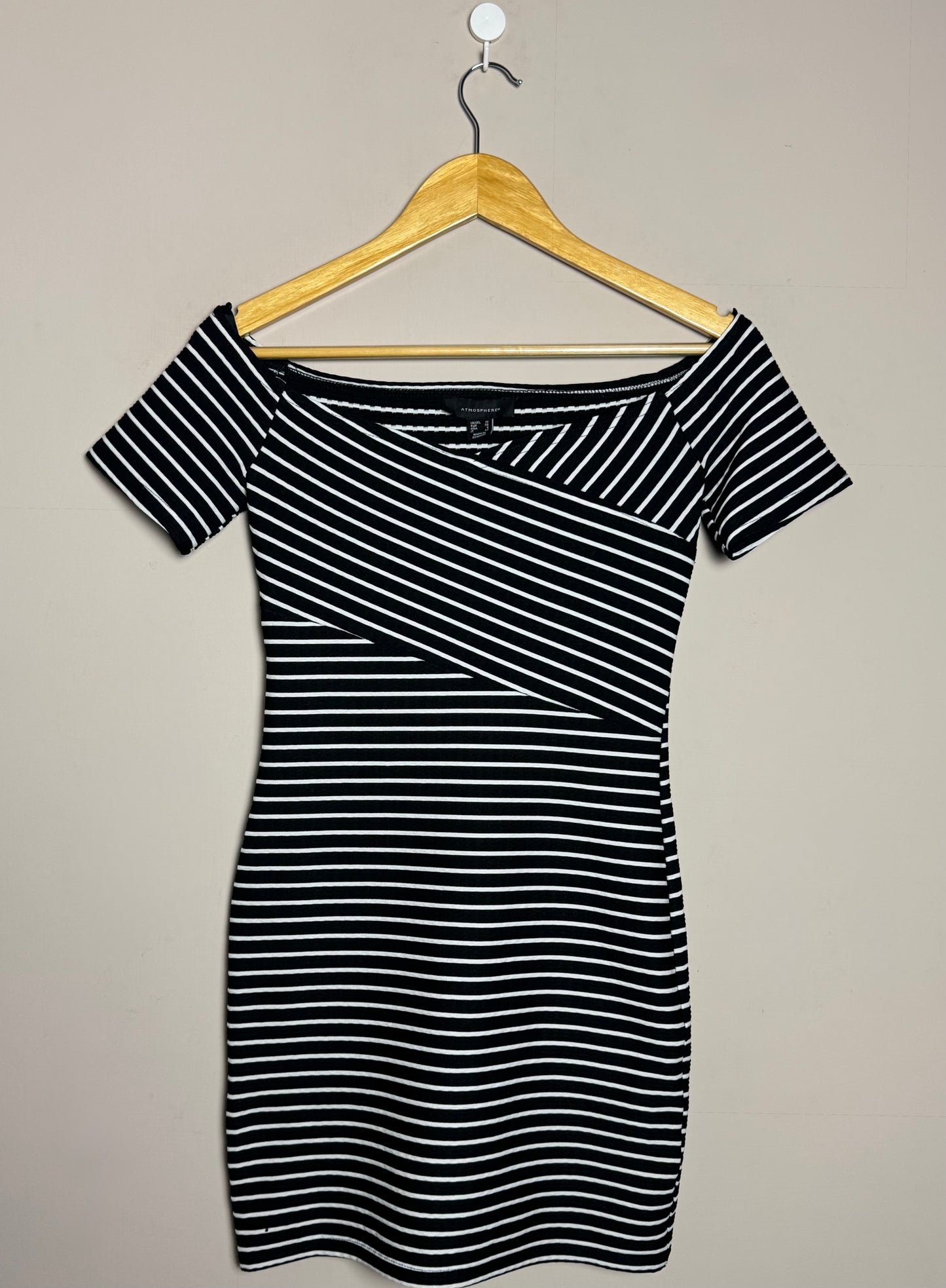 Black & White Striped Bodycon Dress