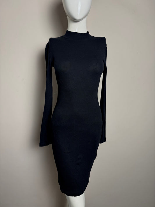 Black Mock Neck Long Sleeve Dress
