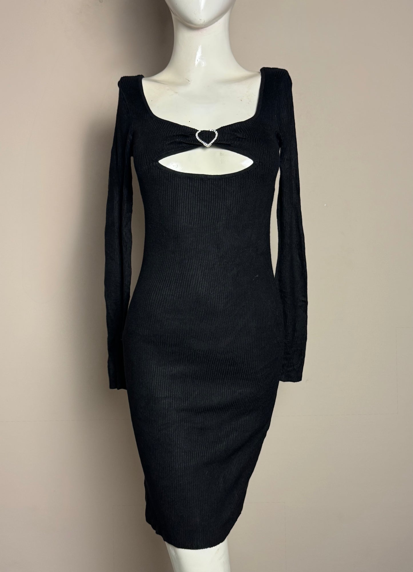 Black Heart Cutout Dress