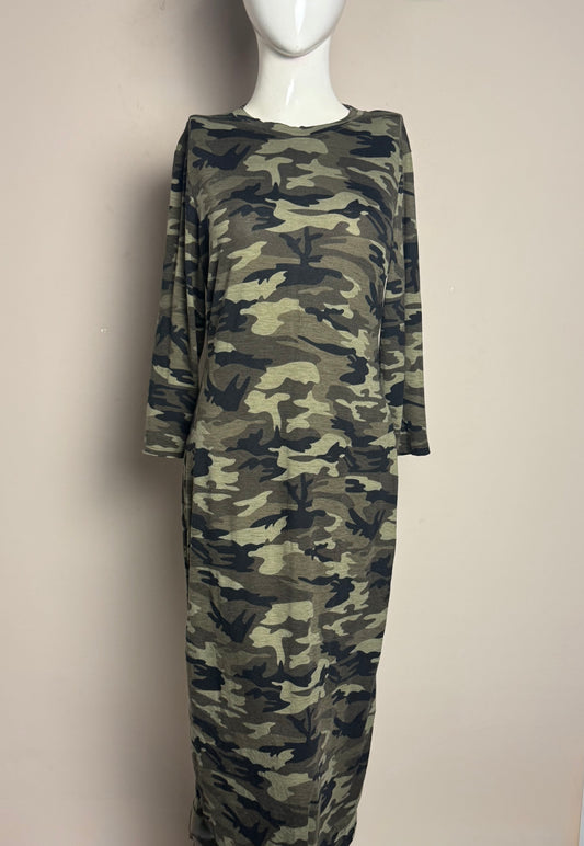 Camouflage Long Sleeve Dress