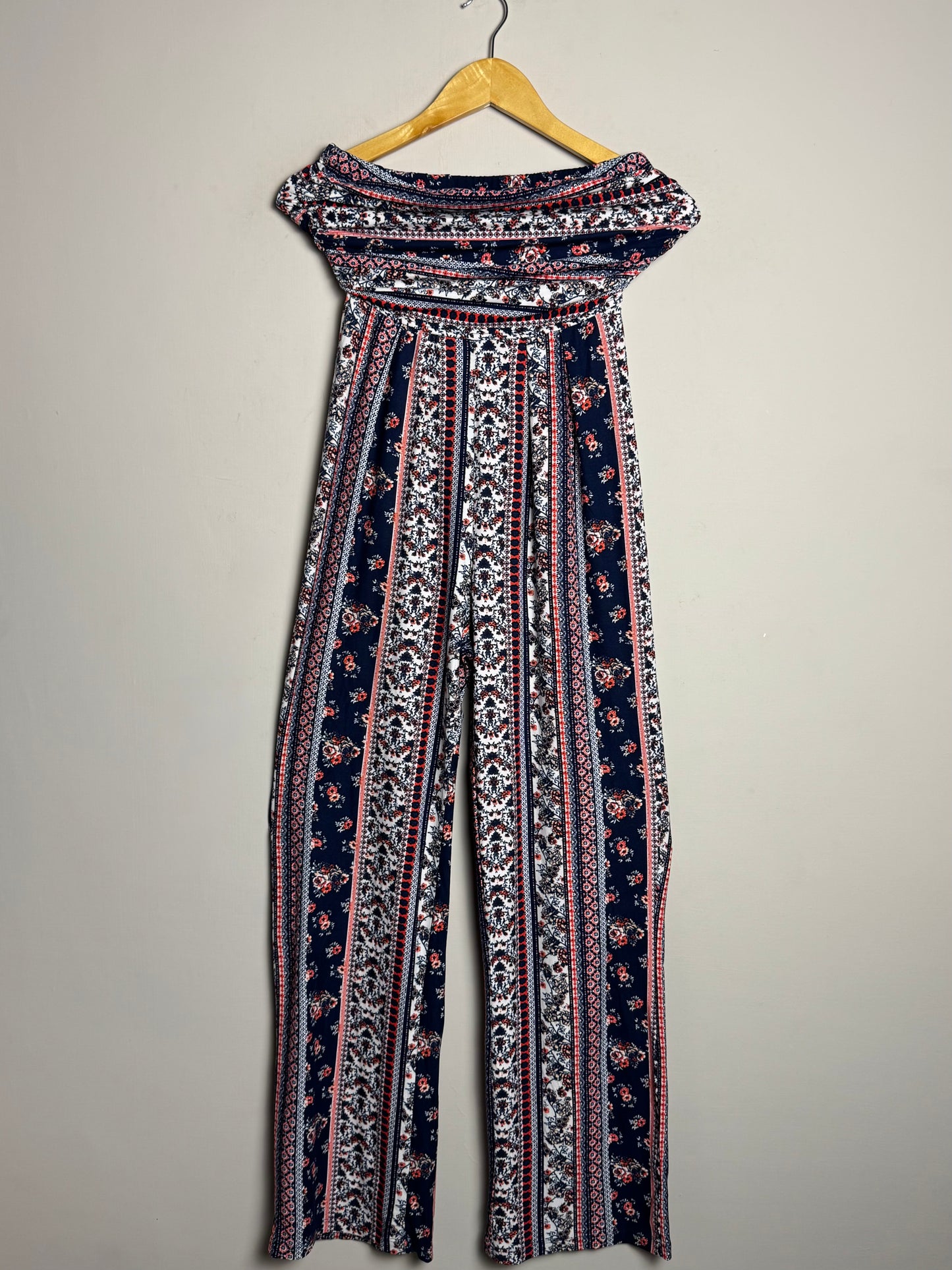 Boho Print Off-Shoulder Jumpsuit