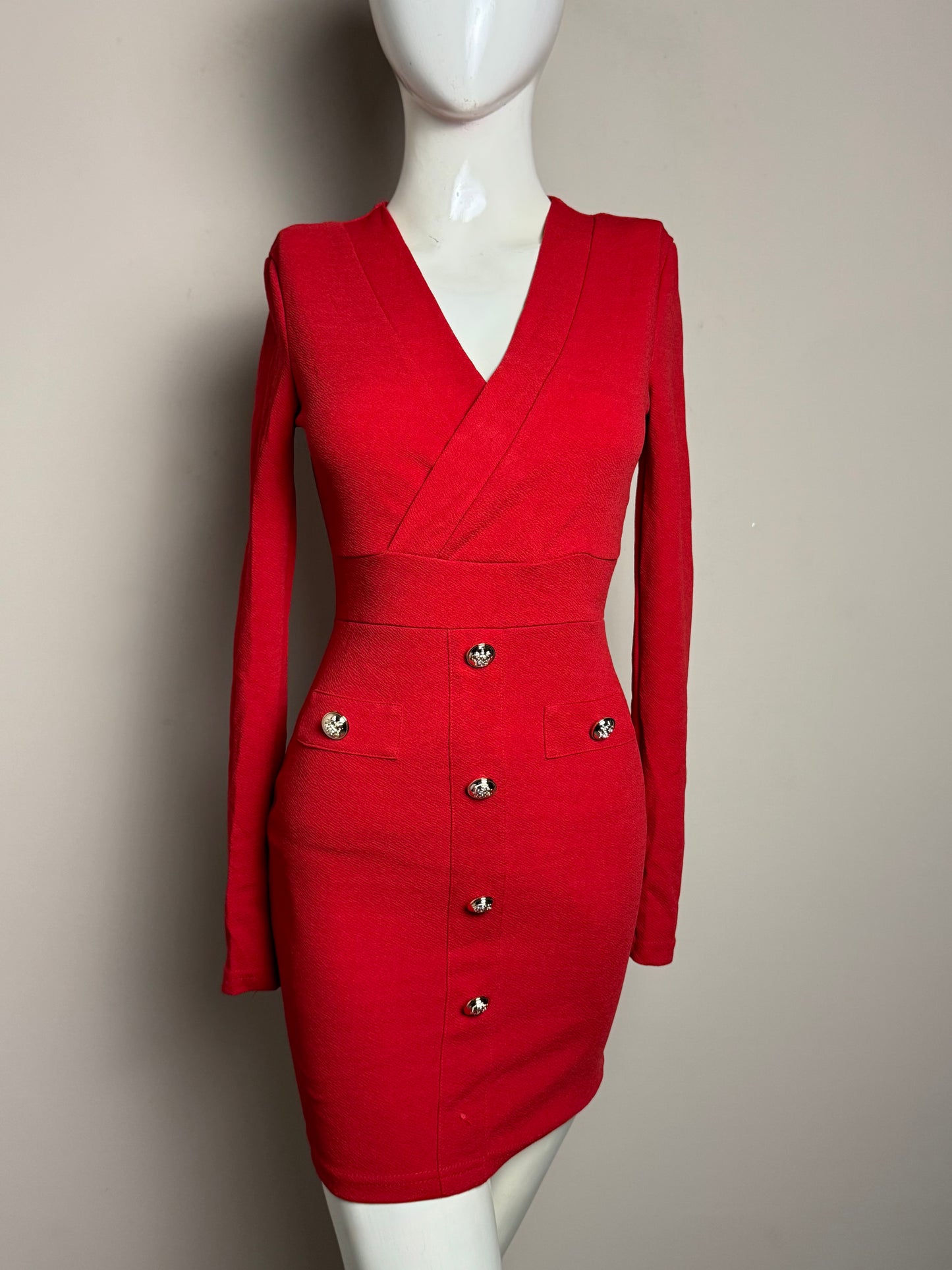 Shein Red Button Dress
