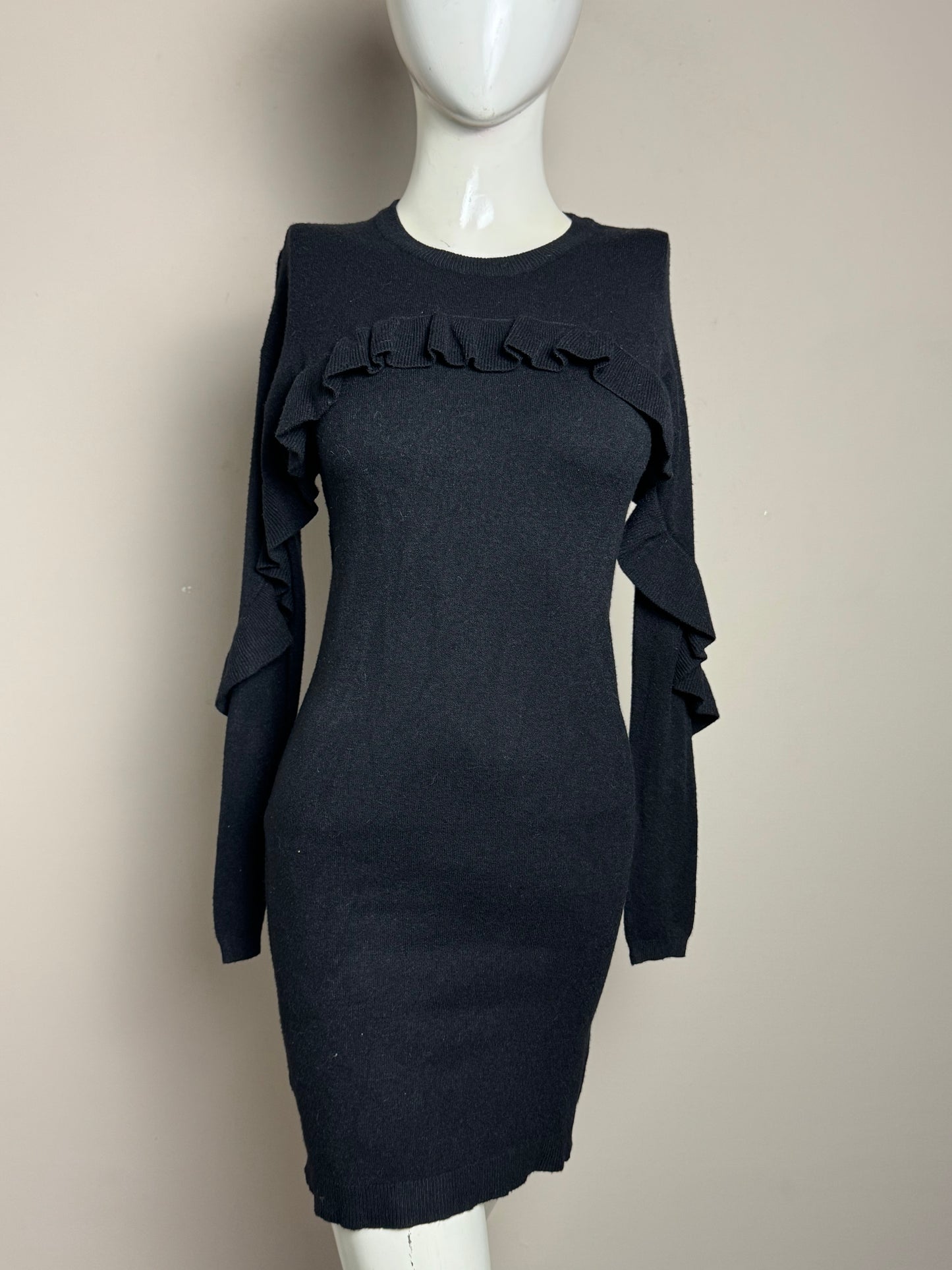 Black Ruffle Bodycon Dress